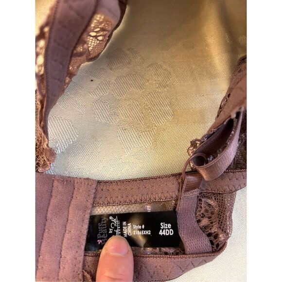 Pure Beauty Renee Rafe 44DD Brown lace 3 Hooks  rn#72409 - Picture 4 of 5